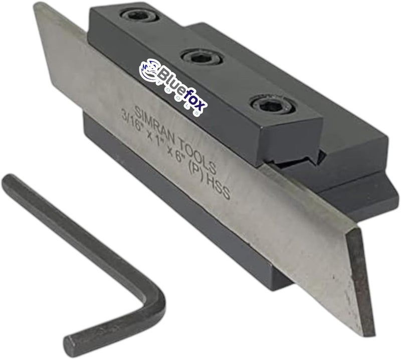 BLUE FOX Lathe Clamp Type Parting Cut Off Tool Holder 3/4" Shank With 3/16" x 1" x6" - Image 1